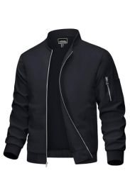 Men's Jacket Lightweight Windbreaker Bomber Jacket Windproof Casual Jacket Zip Up Coats Outwear with 5 Pockets