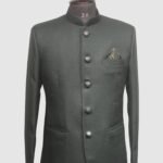Classic Black Jodhpuri Bandhgala Suit with Antique Buttons