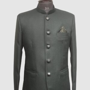 Classic Black Jodhpuri Bandhgala Suit with Antique Buttons