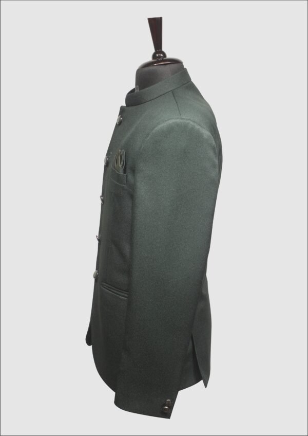 Classic Black Jodhpuri Bandhgala Suit with Antique Buttons - Image 3