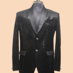 black sequin tuxedo blazer