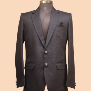 Elegant Chocolate Brown Formal Blazer with Designer Buttons