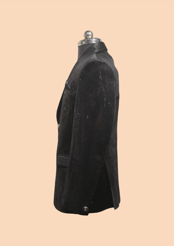 black sequin tuxedo blazer - Image 3