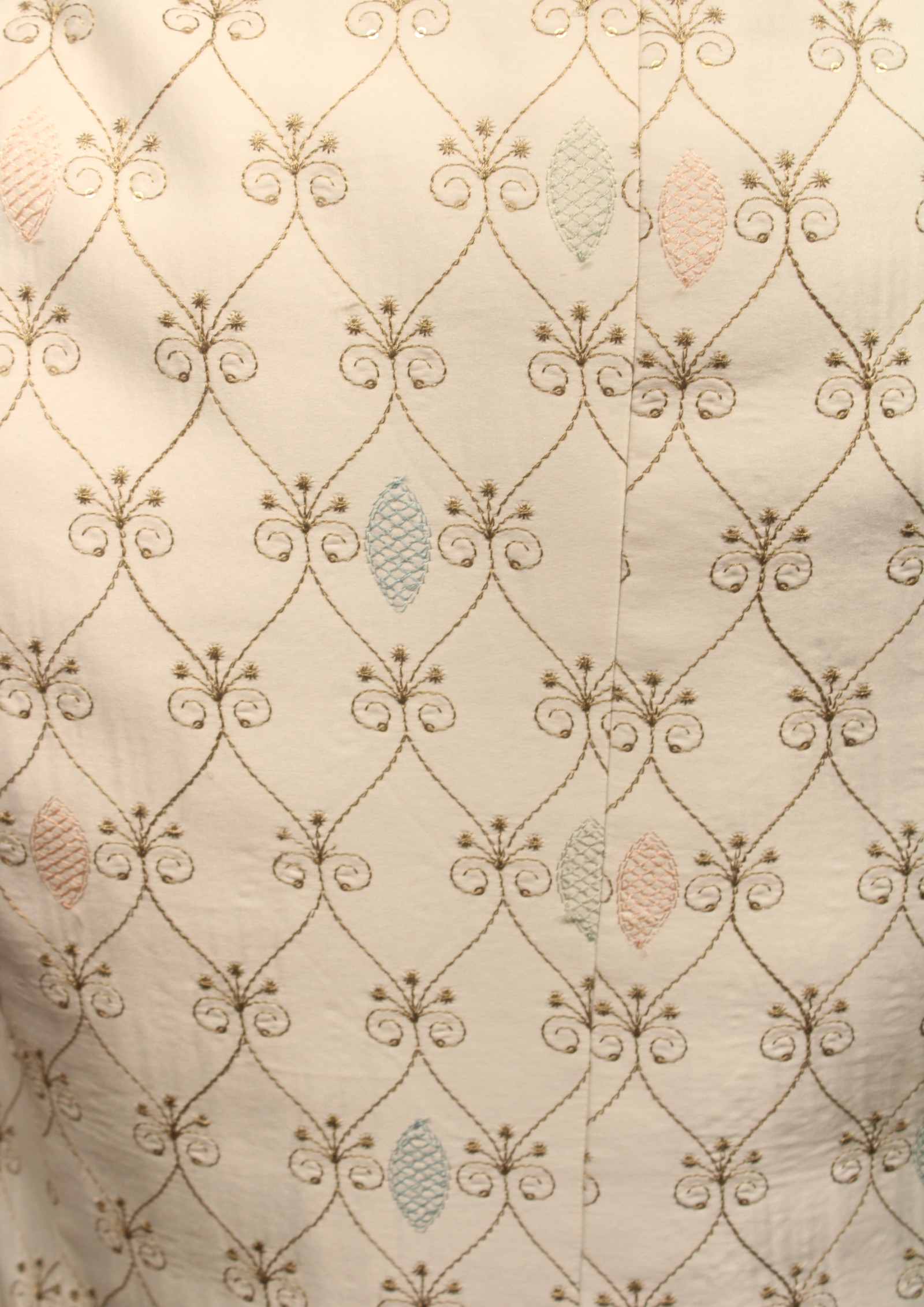 Ivory Pastel Embroidered Indo-Western Sherwani with Animal Motif Detailing - Image 4