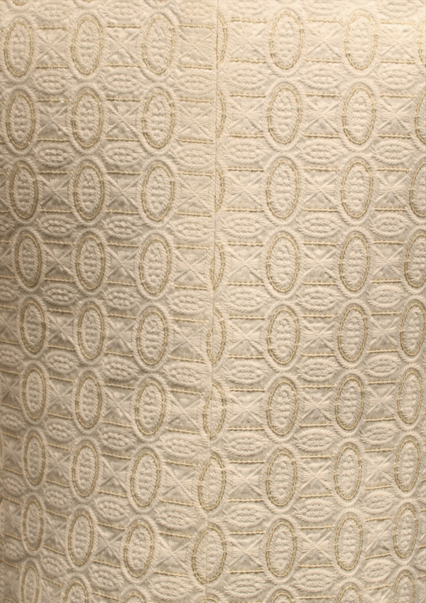 Classic Ivory Jodhpuri Suit with Embossed Oval Pattern - Image 4