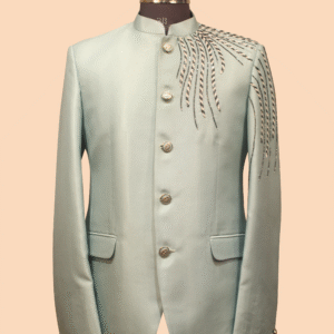 Mint Green Designer Jodhpuri Suit with Embroidered Detailing