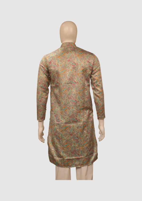 Multicolor Paisley Printed Silk Kurta for Men – Festive Edition - Image 2