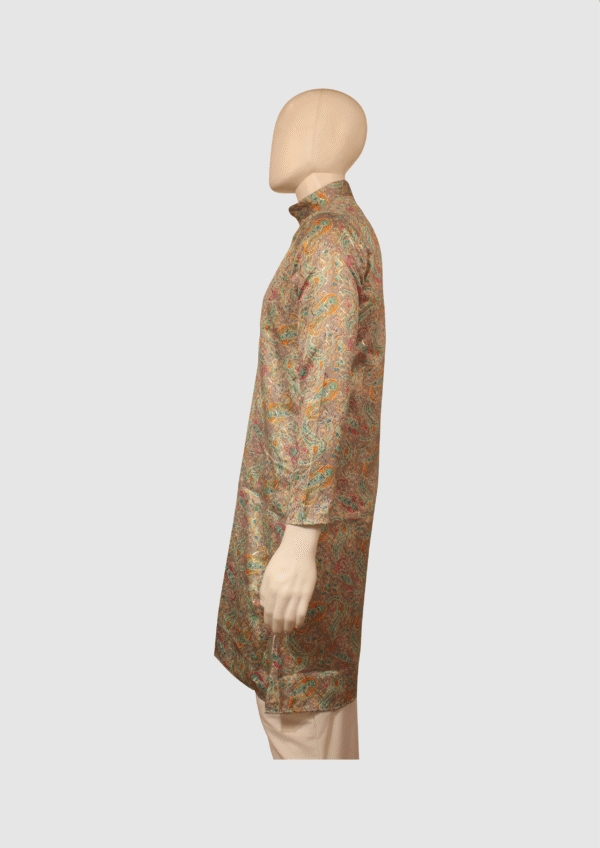 Multicolor Paisley Printed Silk Kurta for Men – Festive Edition - Image 3