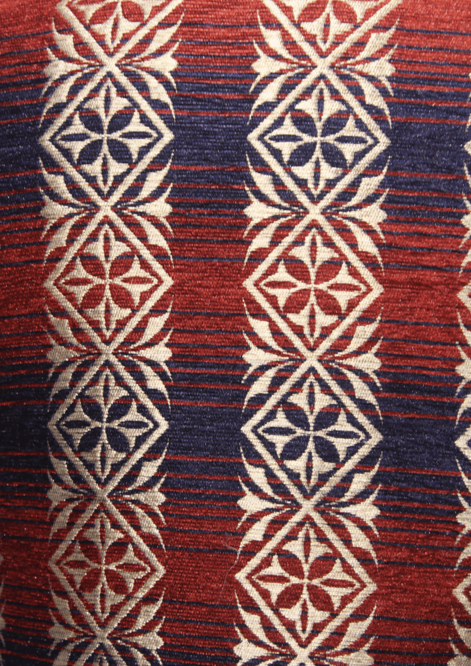 Handwoven Ikat Cotton Nehru Jacket - Red & Blue Geometric Pattern - Image 4