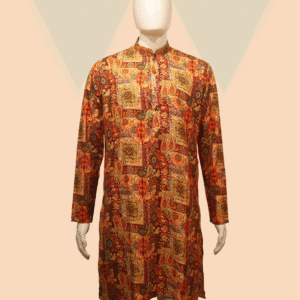 Rust & Red Heritage Print Casual Kurta