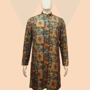 Multi-Colored Festive Print Cotton Kurta