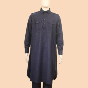 Navy Blue Pathani Kurta Pajama Set – Classic Elegance with a Modern Edge